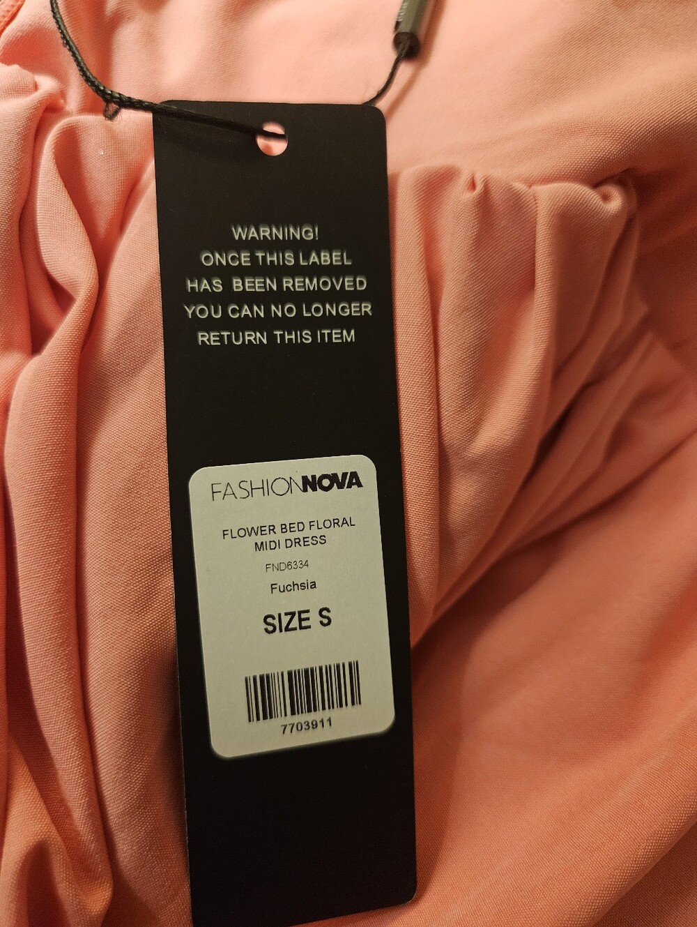 Fashion Nova Spaghetti Strap Pink Floral A-Line Dress with Orange Accents - Picture 12 of 16